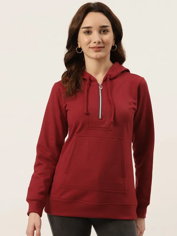 BRINNS_Women_Peach-Coloured_Hooded_Sweatshirt