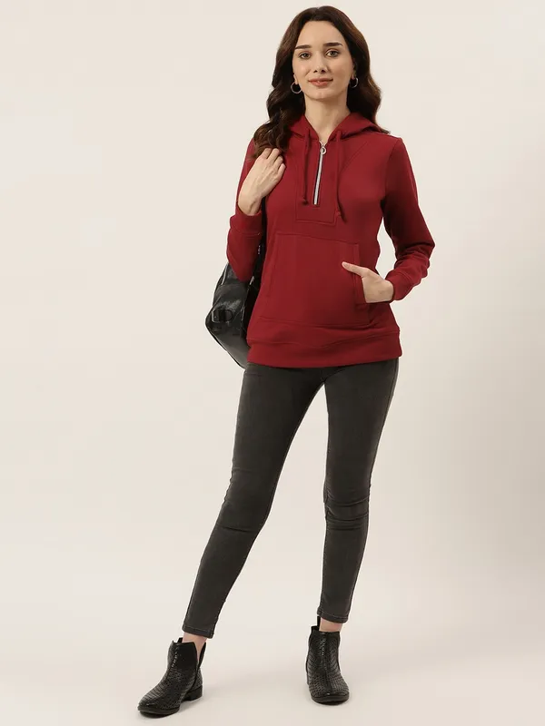 BRINNS_Women_Peach-Coloured_Hooded_Sweatshirt