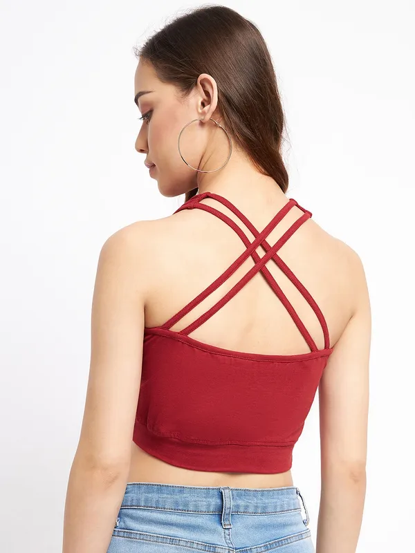 Maroon_Cotton_Lycra_Tops