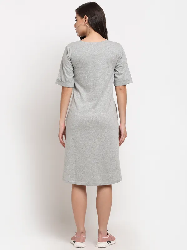 BRINNS_Purple_Solid_Pure_Cotton_A-Line_Midi_Dress