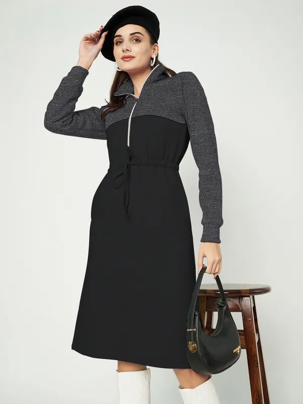 BRINNS_Women_Colourblocked_A-Line_Dress
