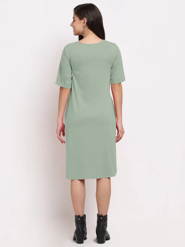 BRINNS_Purple_Solid_Pure_Cotton_A-Line_Midi_Dress