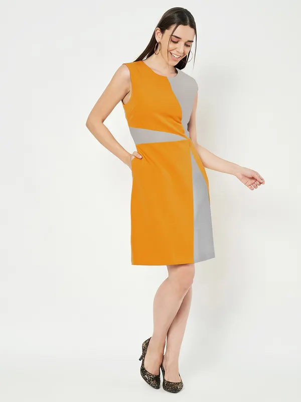 BRINNS_Women_Colourblocked_A-Line_Dress