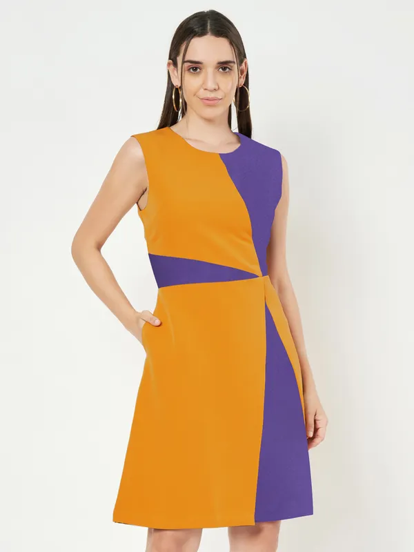 BRINNS_Women_Colourblocked_A-Line_Dress