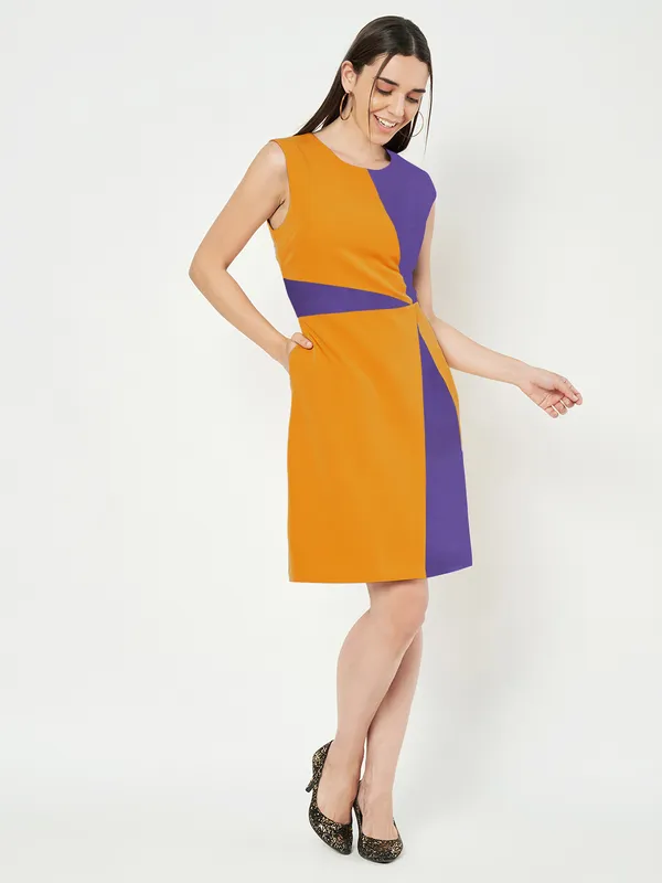 BRINNS_Women_Colourblocked_A-Line_Dress