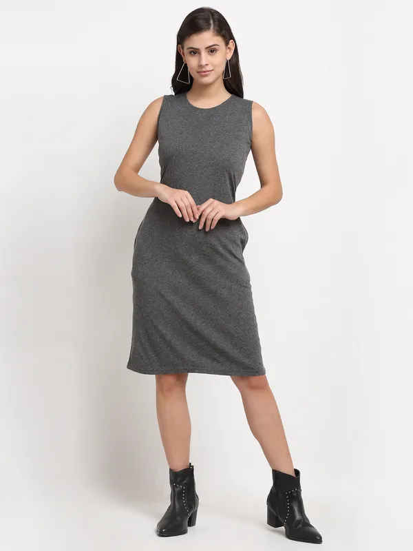 BRINNS_White_Solid_Pure_Cotton_A-Line_Midi_Dress