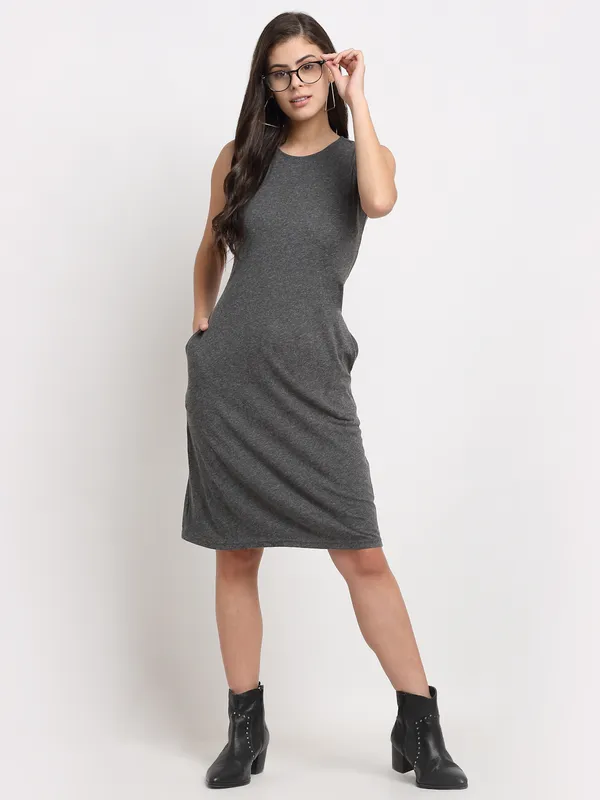 BRINNS_White_Solid_Pure_Cotton_A-Line_Midi_Dress