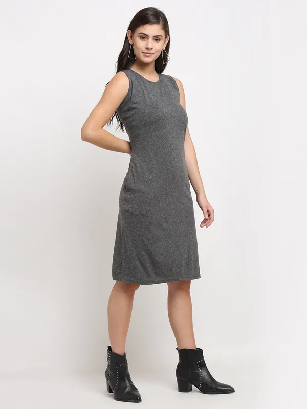 BRINNS_White_Solid_Pure_Cotton_A-Line_Midi_Dress