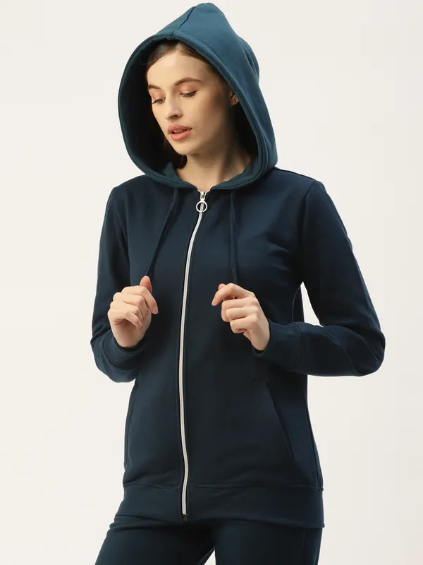 BRINNS_Women_Pink_Solid_Hooded_Sweatshirt