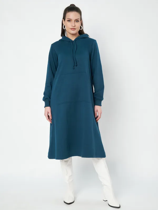 BRINNS_Women_Hood_Cuffed_Sleeves_A-Line_Midi_Dress