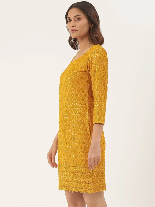 Mustard_Rayon_Sequinn_Dresses