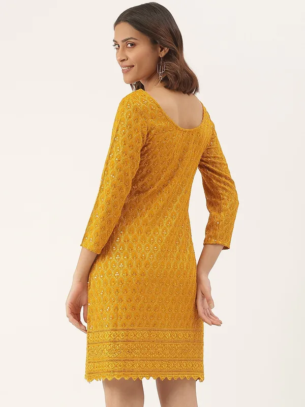 Mustard_Rayon_Sequinn_Dresses