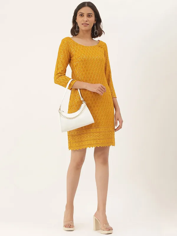 Mustard_Rayon_Sequinn_Dresses