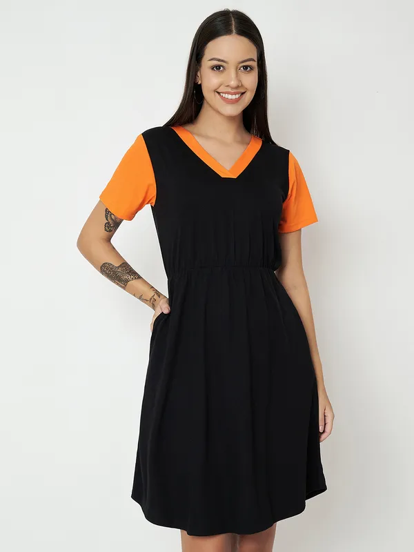 Blackorange_Cotton_Blend_Single_Jersey_Dresses