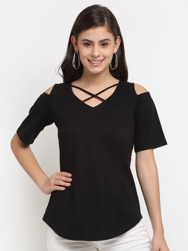 Black_Cotton_Blend_Single_Jersey_Tops