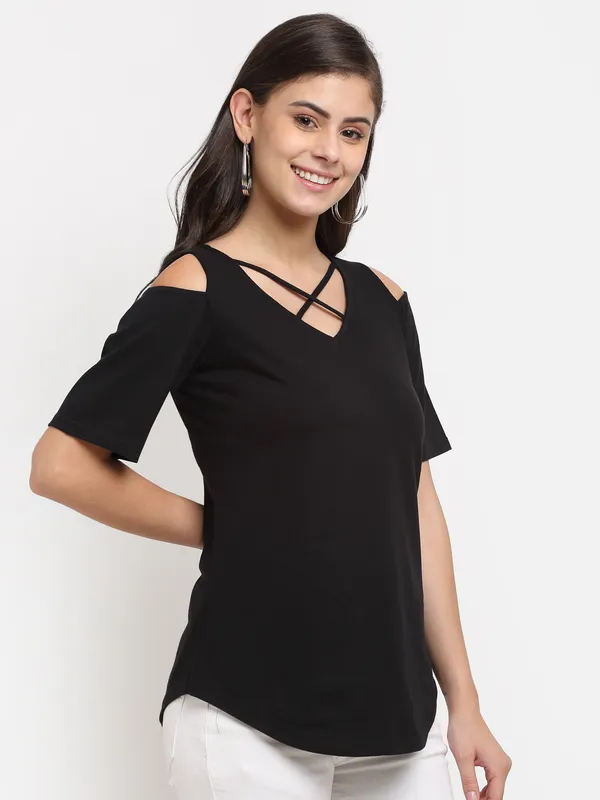Black_Cotton_Blend_Single_Jersey_Tops