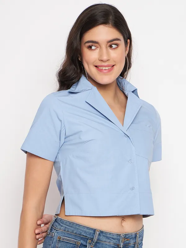 BRINNS_Women_Classic_Fit_Spread_Collar_Crop_Shirt