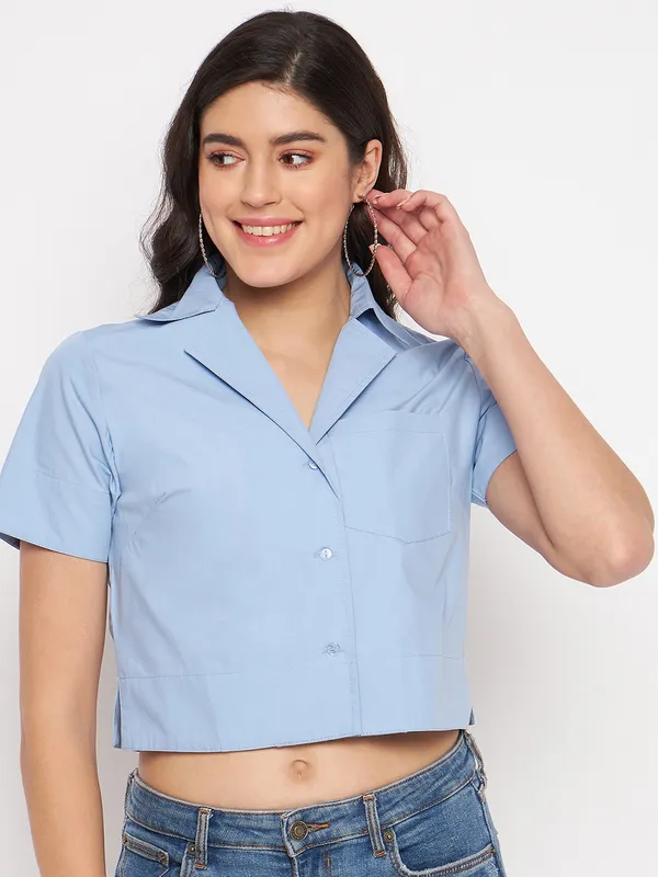 BRINNS_Women_Classic_Fit_Spread_Collar_Crop_Shirt