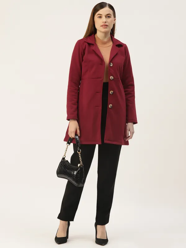 BRINNS_Women_Teal_Fleece_Longline_Princess_Coat