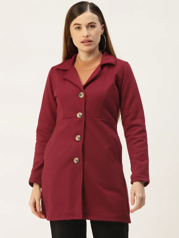 BRINNS_Women_Teal_Fleece_Longline_Princess_Coat