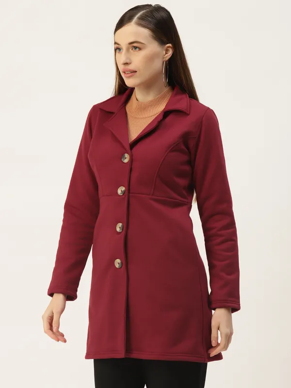 BRINNS_Women_Teal_Fleece_Longline_Princess_Coat