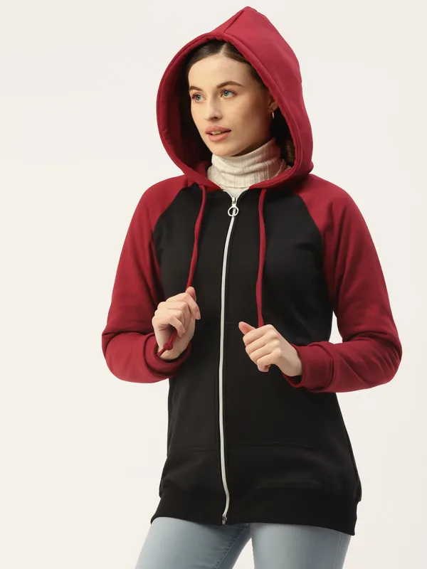 BRINNS_Women_Teal_Blue_Colourblocked_Hooded_Sweatshirt