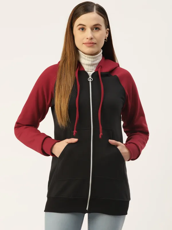 BRINNS_Women_Teal_Blue_Colourblocked_Hooded_Sweatshirt