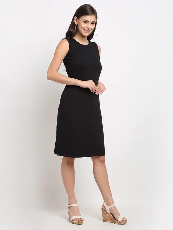 White_Solid_Pure_Cotton_A-Line_Midi_Dress