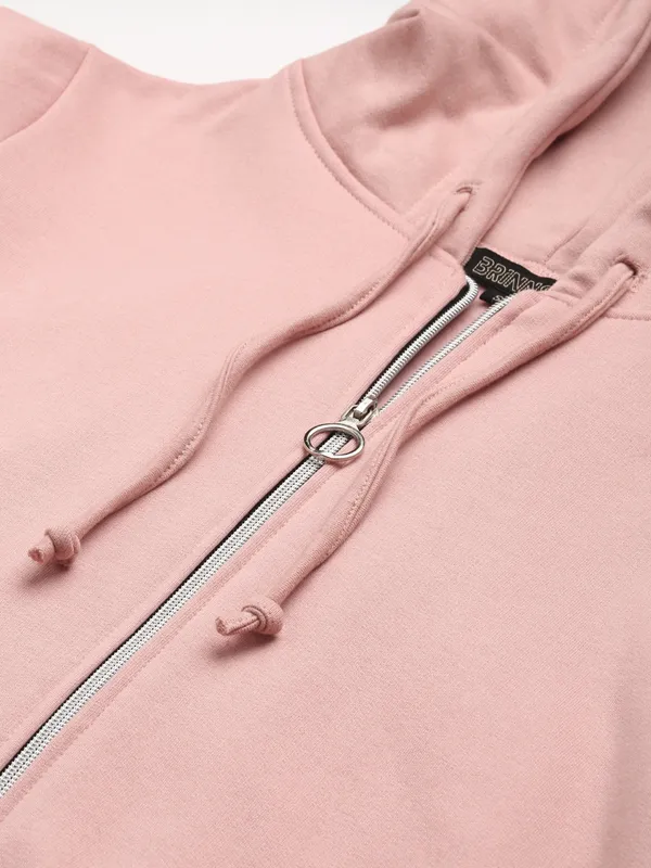 BRINNS_Women_Pink_Solid_Hooded_Sweatshirt
