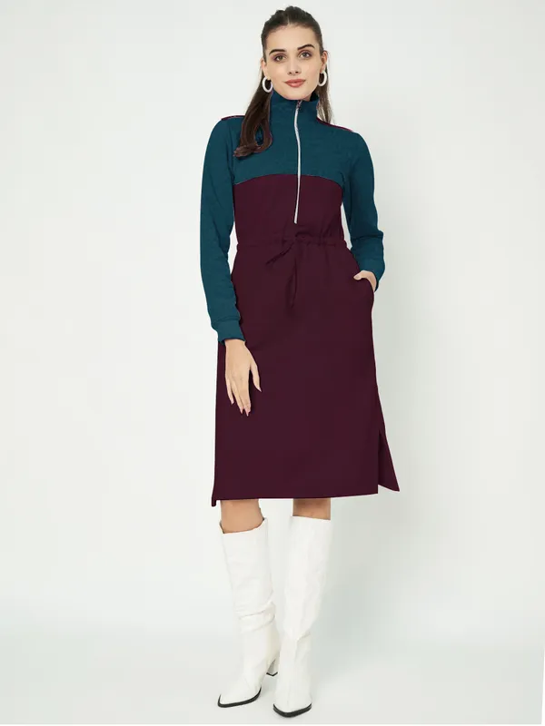 BRINNS_Women_Colourblocked_A-Line_Dress