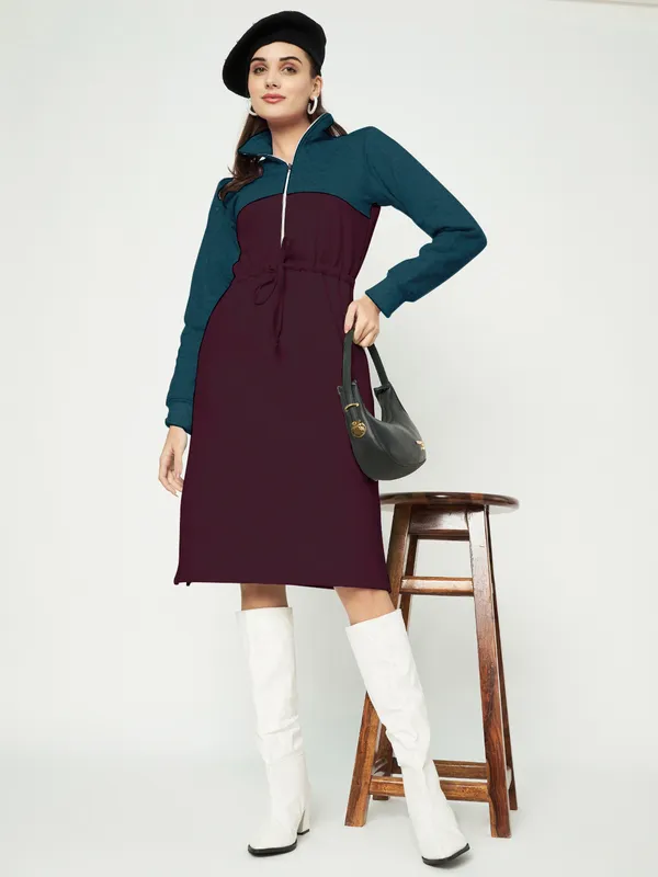 BRINNS_Women_Colourblocked_A-Line_Dress