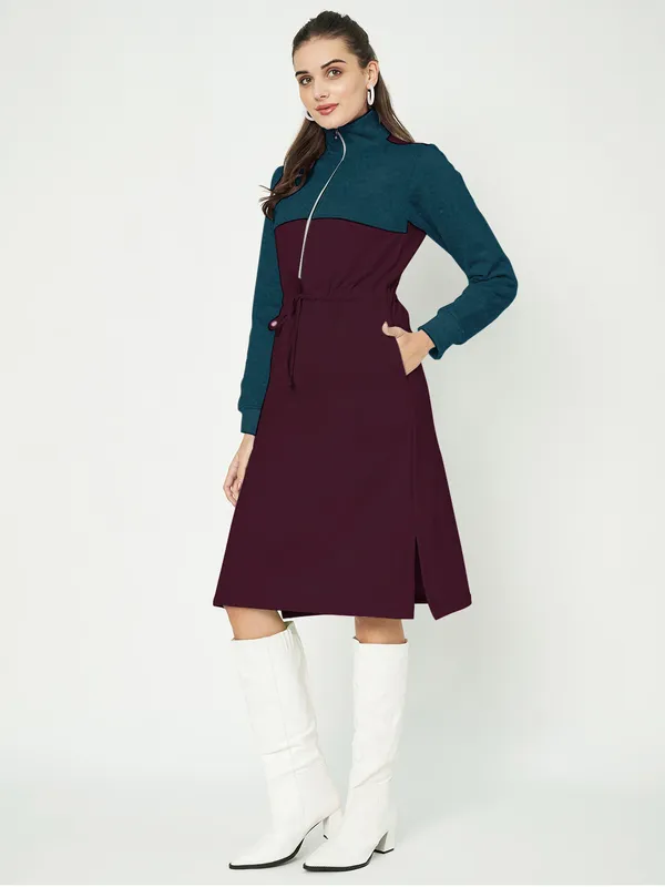 BRINNS_Women_Colourblocked_A-Line_Dress