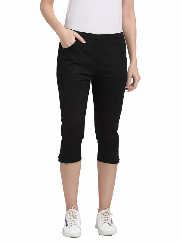 Black_COTTON_Poplin_Lycra_Capris