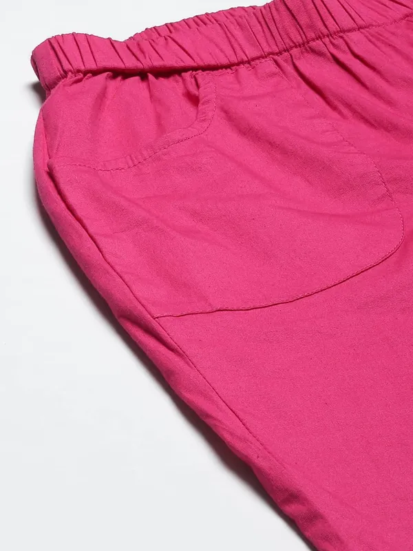 Magenta_COTTON_Poplin_Lycra_Capris