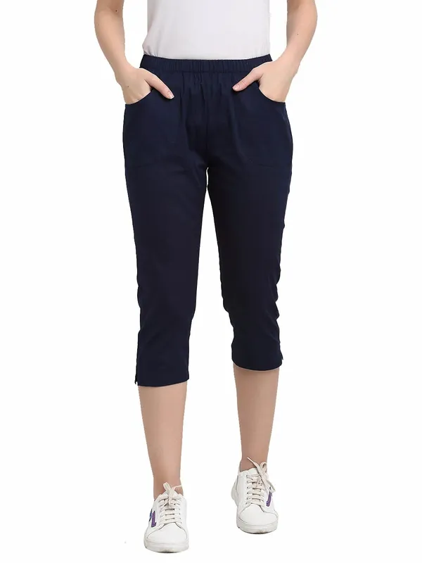Navy_COTTON_Poplin_Lycra_Capris