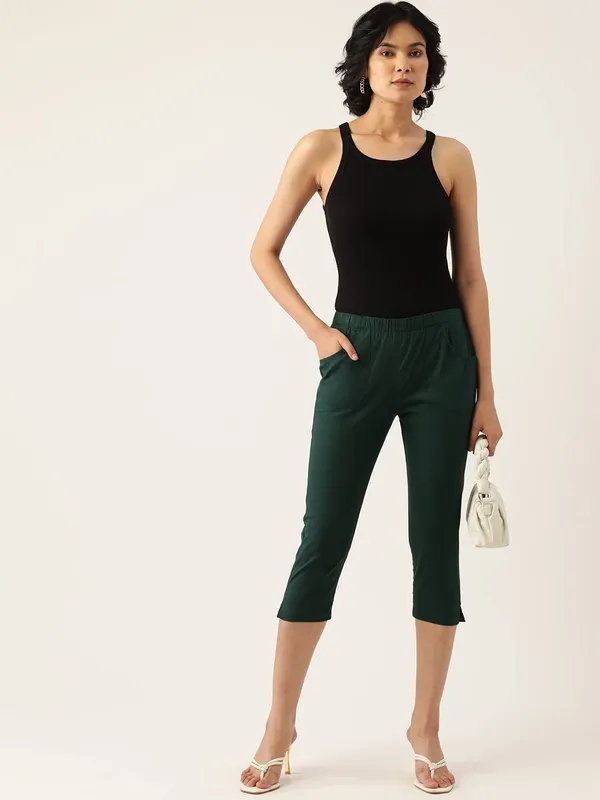 Teal_COTTON_Poplin_Lycra_Capris