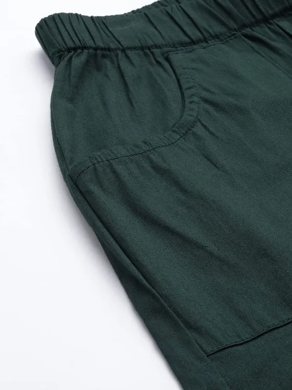 Teal_COTTON_Poplin_Lycra_Capris