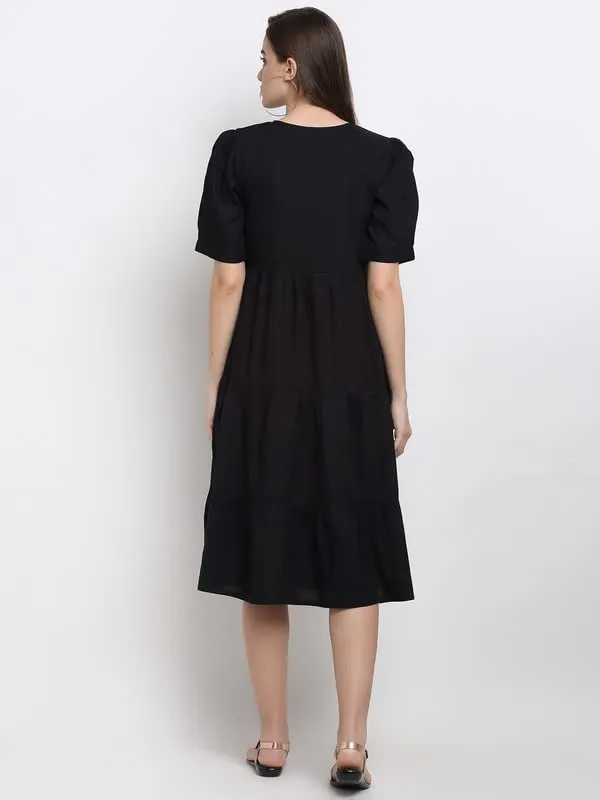 Black_Rayon_Solid_Dresses