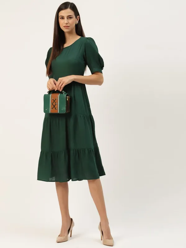 Dark_Green_Rayon_Solid_Dresses