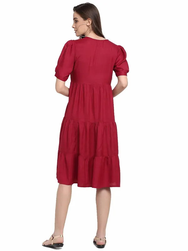 Maroon_Rayon_Solid_Dresses