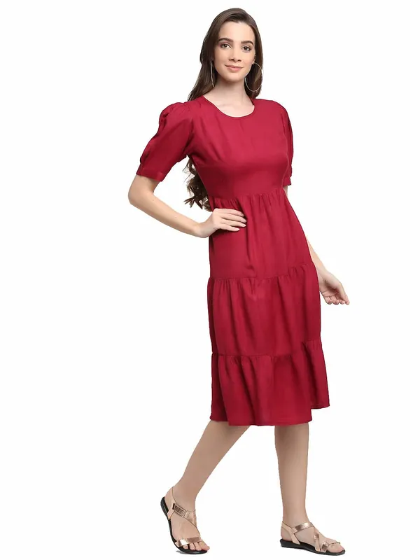 Maroon_Rayon_Solid_Dresses