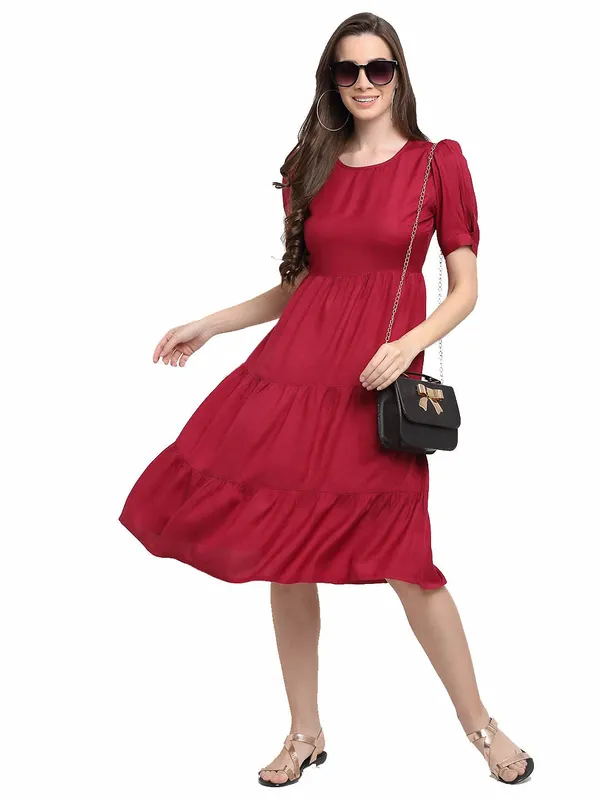 Maroon_Rayon_Solid_Dresses