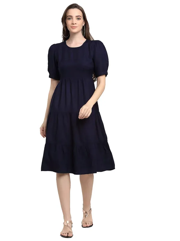 Navy_Rayon_Solid_Dresses