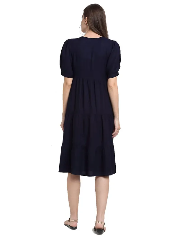 Navy_Rayon_Solid_Dresses