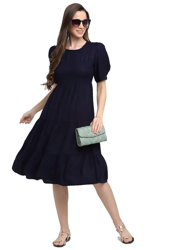Navy_Rayon_Solid_Dresses