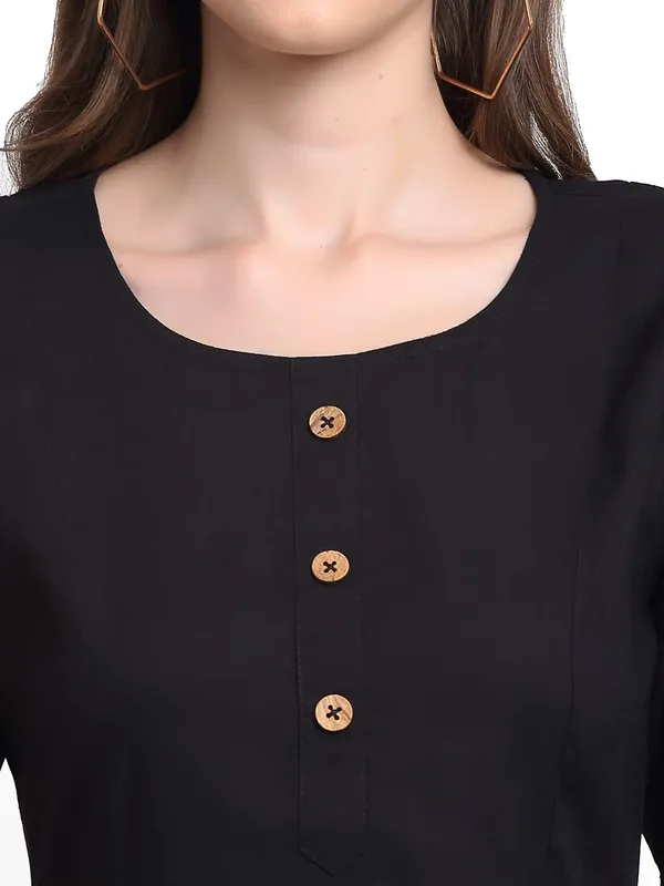 Black_Rayon_Solid_Dresses