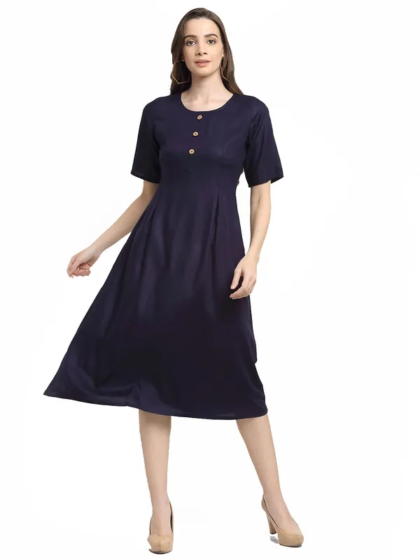 Navy_Rayon_Solid_Dresses