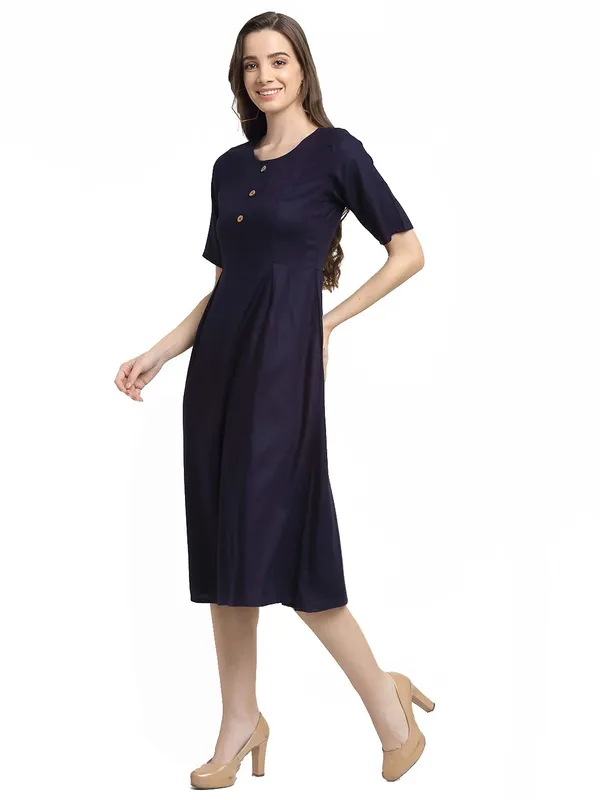 Navy_Rayon_Solid_Dresses
