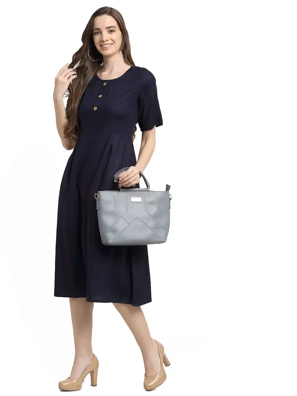 Navy_Rayon_Solid_Dresses