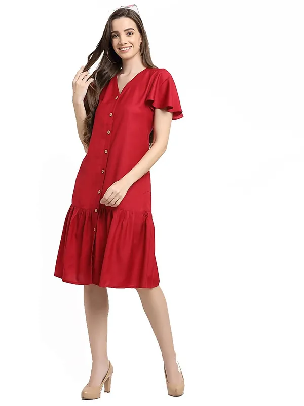 Maroon_Rayon_Solid_Dresses